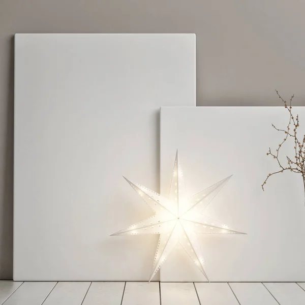 Affiches maquillées avec décoration d'étoile de Noël — Photo