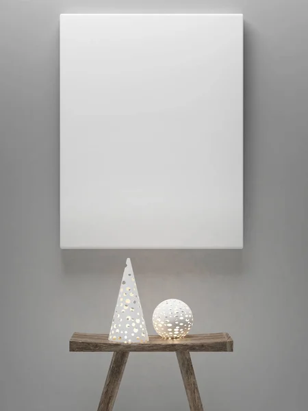 Vysmívat Plakát Vánoční Dekorace Render Obrázek — Stock fotografie