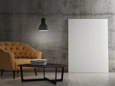 Sahte kadar poster, 3d render, 3d çizim ile karanlık oda