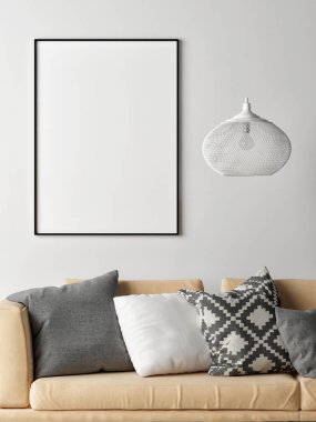 Poster, rahat kanepe yastık, 3d resim, 3d render ile alay