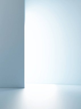 Ürün sunumu için Mockup stüdyo ışığı, mavi arkaplan, 3D görüntü, 3D görüntü