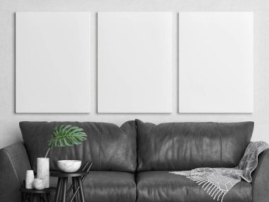 Model poster, İskandinav tasarımı, 3D tasarım, 3D illüstrasyon