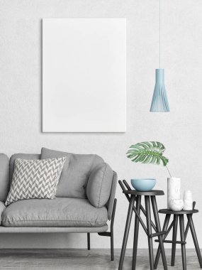 Model poster, İskandinav tasarımı, 3D tasarım, 3D illüstrasyon