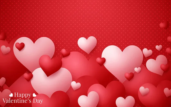 Valentine's Day background.Romantic composition with hearts. Vector illustration — 스톡 벡터