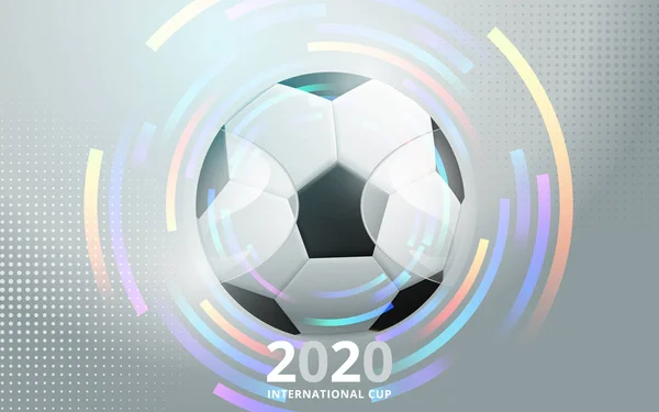 Fútbol 2020 campeonato mundial Copa fondo fútbol. Ilustración vectorial — Vector de stock