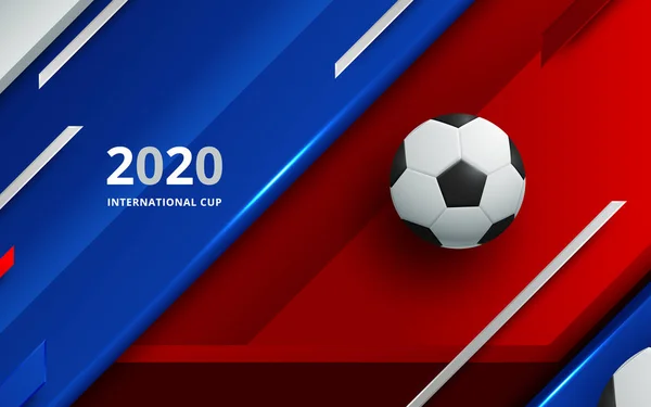 Fútbol 2020 campeonato mundial Copa fondo fútbol. Ilustración vectorial — Vector de stock