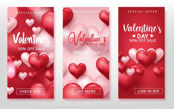 Valentines day sale background with Heart Shaped Balloons. Vector illustration