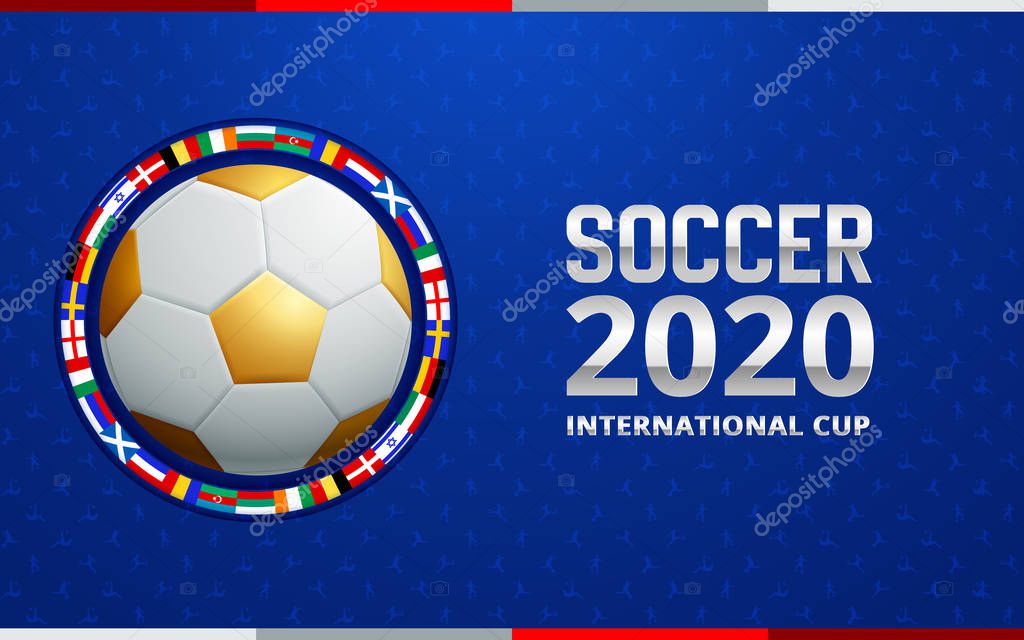 Football 2020 world championship cup background soccer. Vector illustration