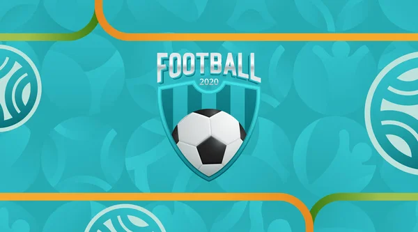 Campeonato Europeo de Fútbol. Abstracto Turquesa bandera de fútbol de fondo dinámico Fútbol. Ilustración vectorial — Vector de stock