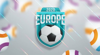 futbol 2020 dünya şampiyonası kupası arka plan futbol. Vektör çizimi