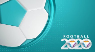 Avrupa Futbol Şampiyonası. Soyut Turkuaz dinamik arka plan futbol afişi. Vektör illüstrasyonu
