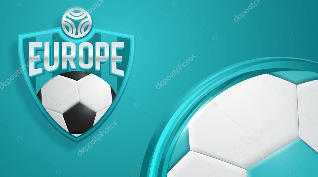 Football background. European championship 2020. Vector illustration