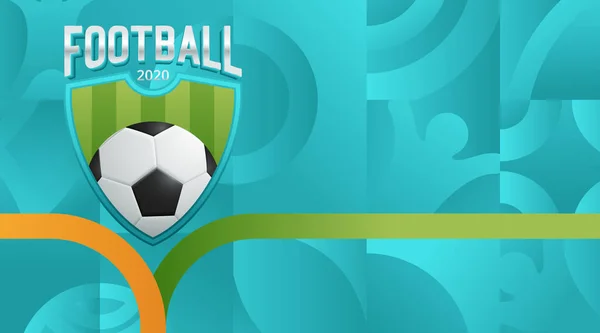 Fútbol 2020 campeonato mundial Copa fondo fútbol. Ilustración vectorial — Vector de stock