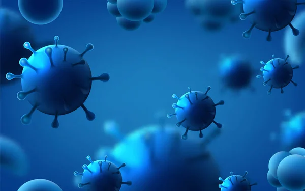 Covid Epidemia Koronawirusa Wirus Unoszący Się Środowisku Komórkowym Ilustracja Wektora — Wektor stockowy
