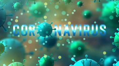 Coronavirus 'un mikroskobik görüntüsü, solunum yoluna saldıran bir patojen. Vektör İllüstrasyonu