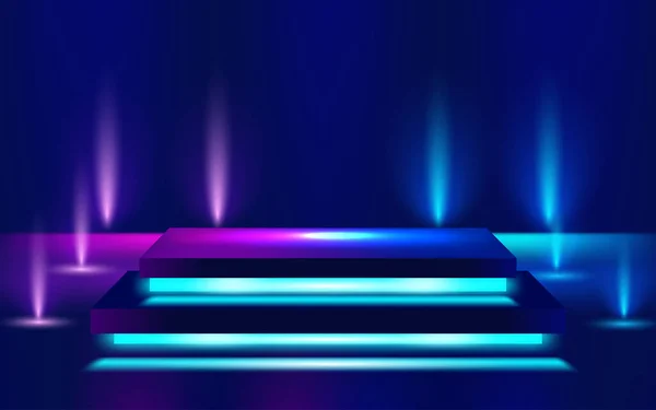 Neon Glowing Lines Magic Energy Space Light Concept Vector Illustration — Stock Vector