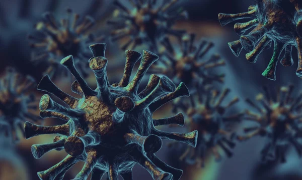 Coronavirus Disease Covid Infection Medical Illustration 病原体呼吸道流感病毒弧菌细胞 3D渲染 — 图库照片