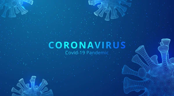 코로나 바이러스 2019 Ncov Coronavirus Low Poly Abstract 일러스트 — 스톡 벡터