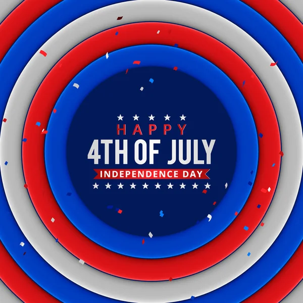 Gelukkige Juli Usa Onafhankelijkheidsdag Wenskaart Vectorillustratie — Stockvector