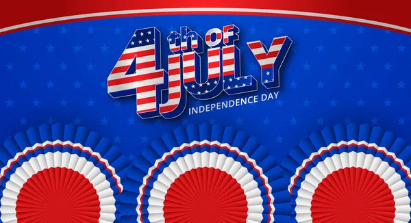 Vier Juli Juli Vakantiebanner Usa Independence Day Spandoek Vectorillustratie — Stockvector