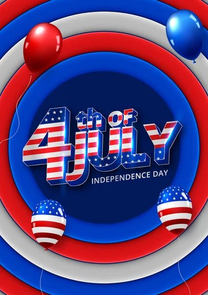 День Незалежності Сша Прапор Сша Відповідає Прапору Американських Повітряних Кульок — стоковий вектор