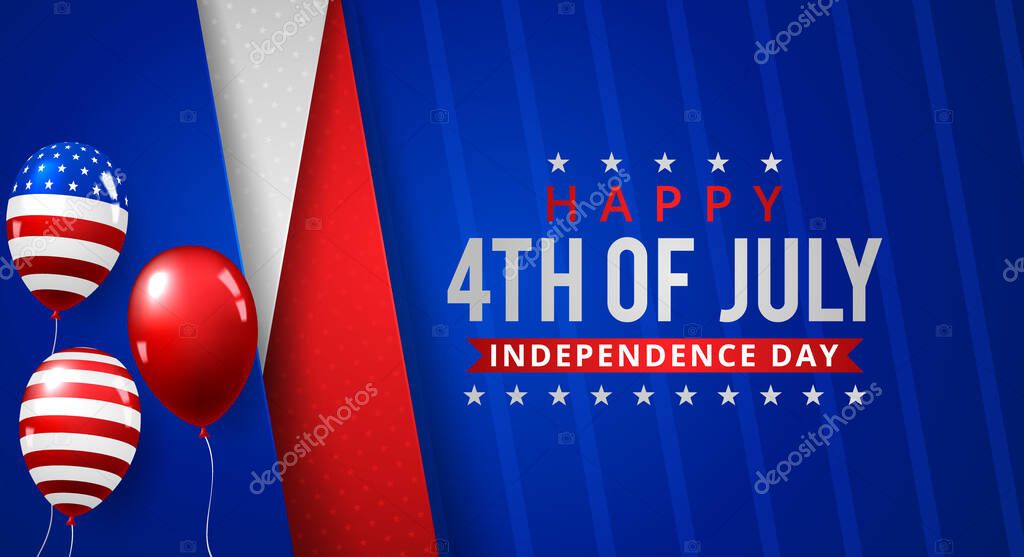 Happy 4th of July USA Independence Day greeting card. Vector illustration