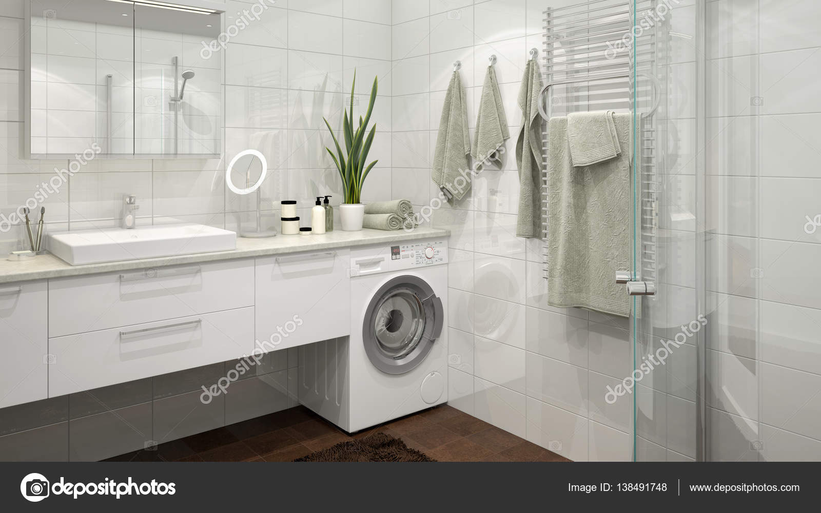 Moderne Scandinavische badkamer — Stockfoto © imagewell #138491748 Moderne Scandinavische badkamer — Stockfoto © imagewell #138491748