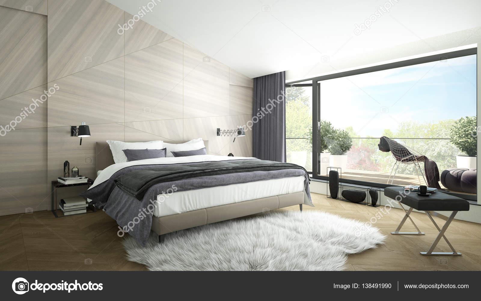 Luxe moderne slaapkamer — Stockfoto © imagewell #138491990 Luxe moderne slaapkamer — Stockfoto © imagewell #138491990