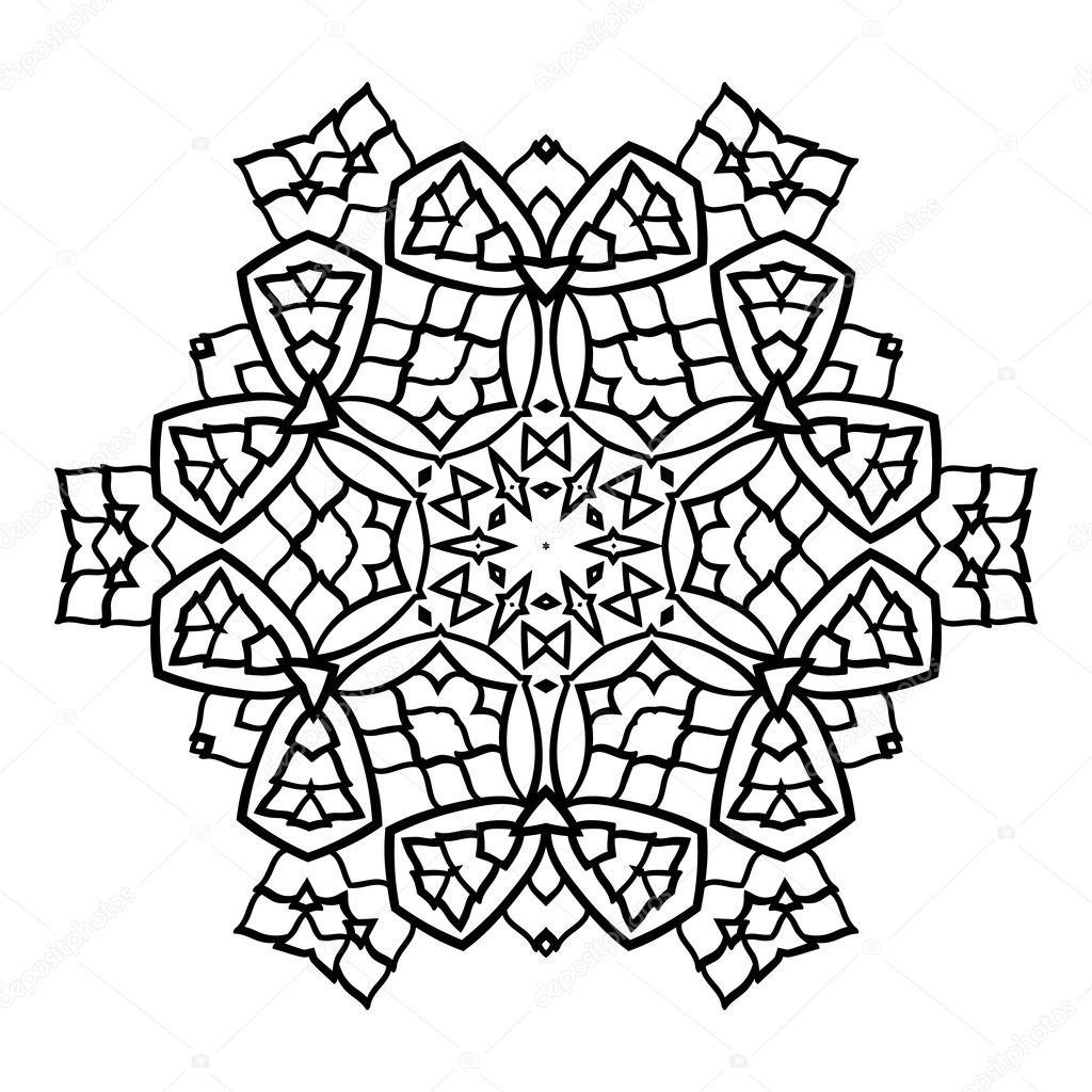 Mandala élément De Décoration Noir Et Blanc Image à