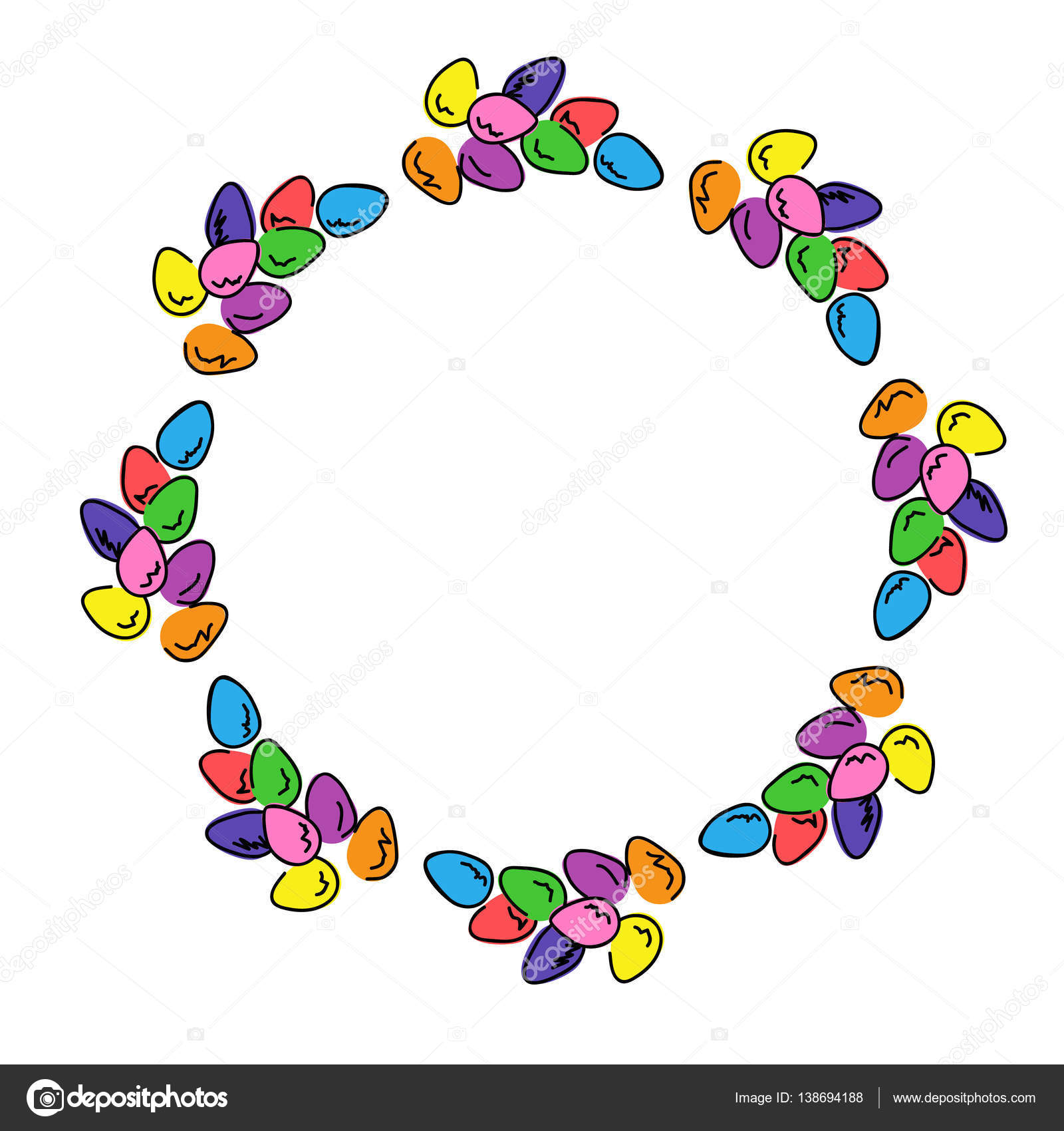 Download Easter eggs colored round photo frame. Multicolored bright ...