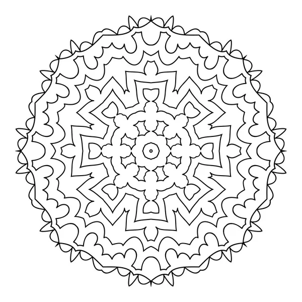Mandala. Elemen dekoratif hitam dan putih. Gambar untuk mewarnai