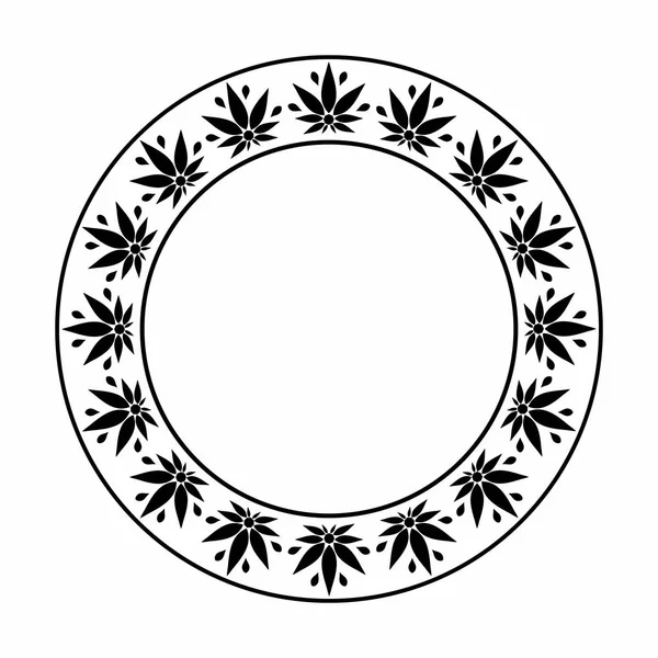 Download Round frame of cannabis. Border of stylized hemp leaf to ...