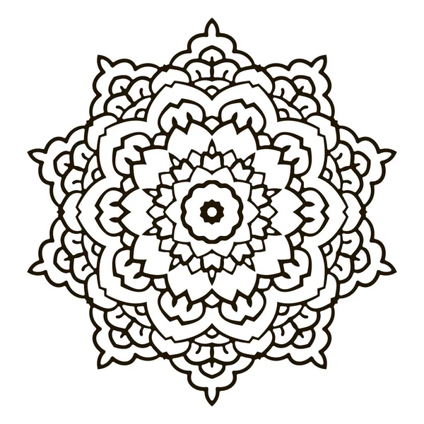 Mandala. Elemen dekoratif hitam dan putih. Gambar untuk mewarnai