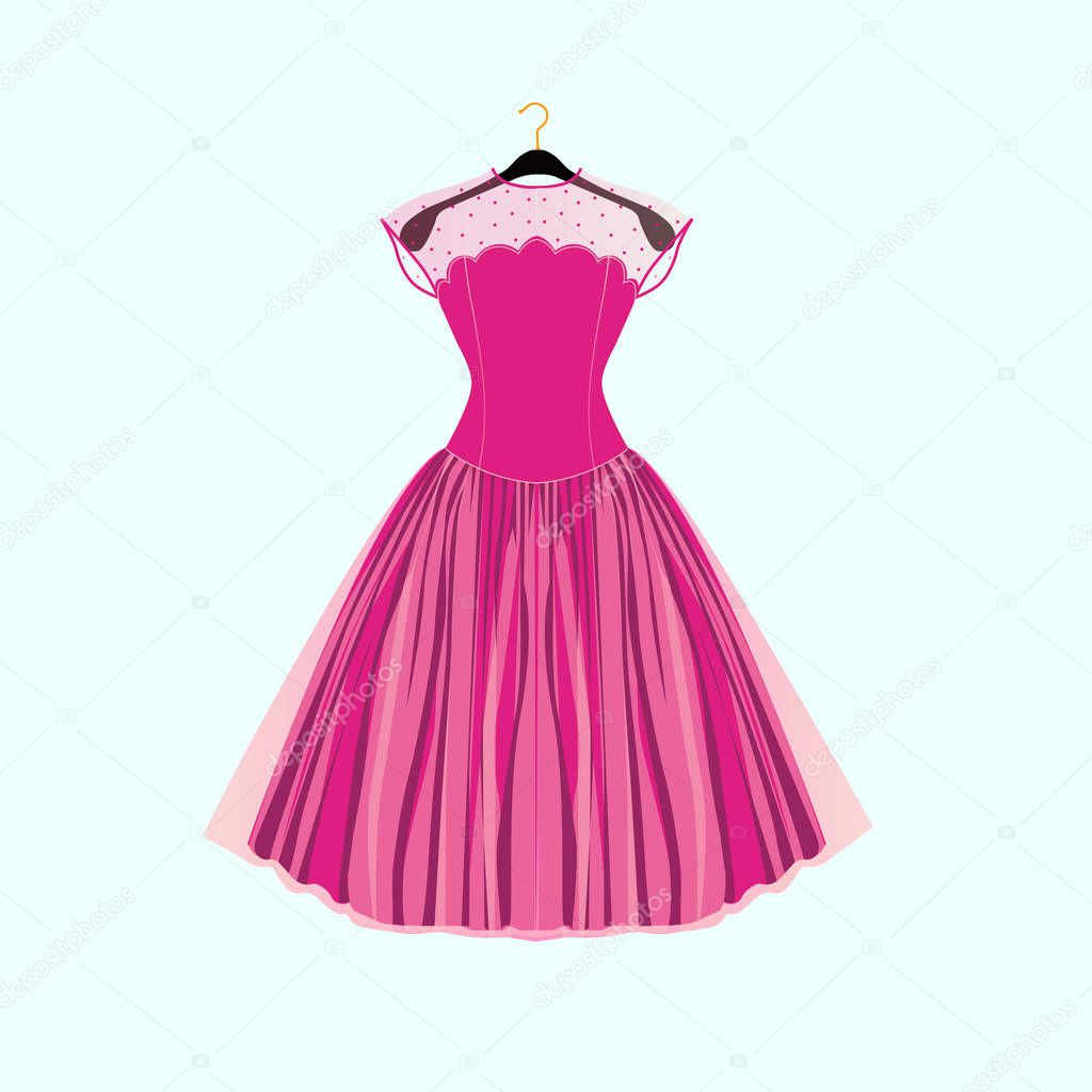 Fancy party dress Vector illustration for birthday card