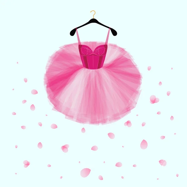 Balletttutu Kleid Rosafarbenes Vektor Kleid Für Ballett Denker Mode Illustration lizenzfreie Stockvektoren