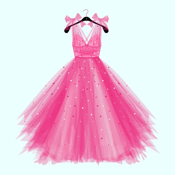 Pembe doğum günü partisi fiyonklu elbise. Moda resmi davetiye için