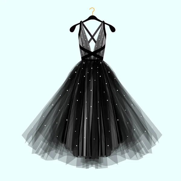 Hermoso Vestido Negro Para Evento Especial Ilustración Moda Vectorial Ilustraciones De Stock Sin Royalties Gratis