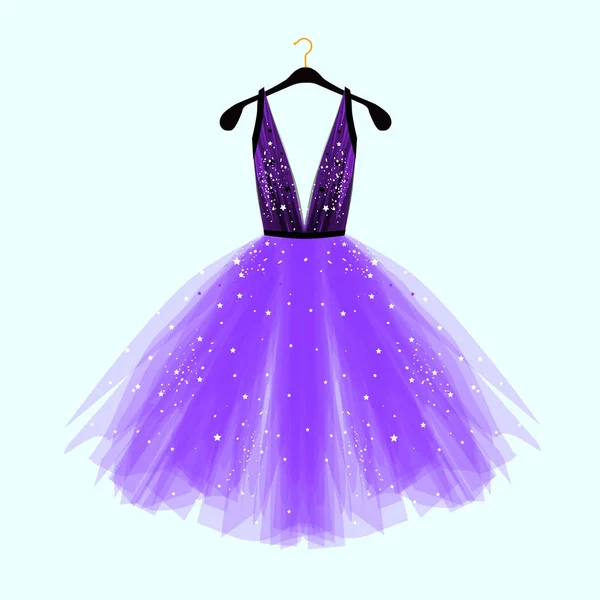 Vestido Fantasia Preto Ultravioleta Para Evento Especial Com Decoração Ilustração Ilustrações De Stock Royalty-Free