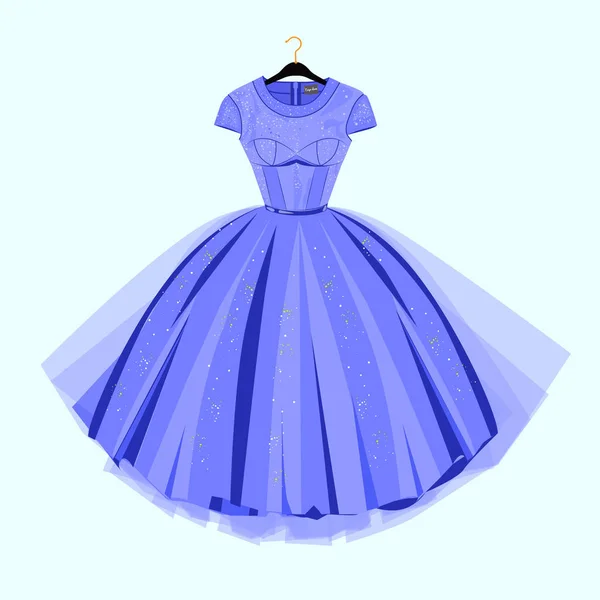 Partykleid Vintage Stil Mode Illustration Für Shop Katalog — Stockvektor