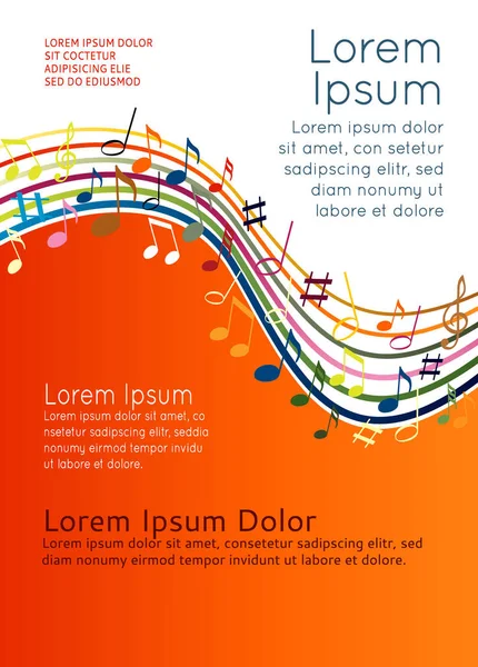 Color music notes — Stock Vector