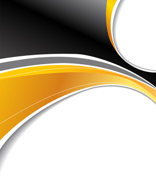 Абстрактный черный и оранжевый фон с волной
 