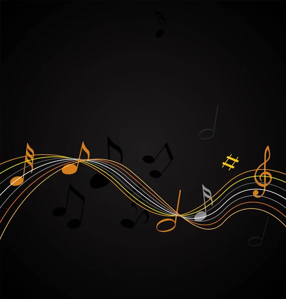 Music notes on a solide — Stock Vector
