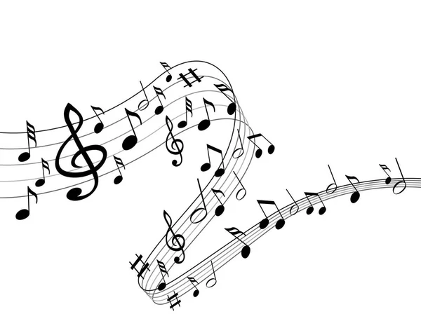 Музыкальные ноты на солиде — стоковый вектор