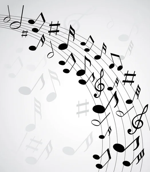 Music notes on a solide white background — Stock Vector