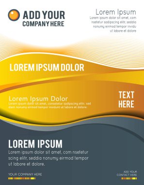 Tasarım düz eğri çizgiler broşürü