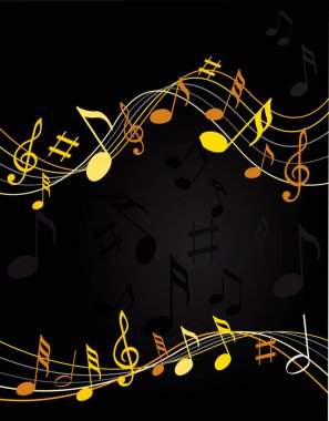 Altın ve sarı müzik notlar 