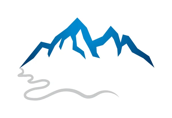 Ikon gunung bergaya - Stok Vektor