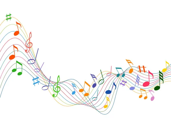 Notas musicales coloridas — Archivo Imágenes Vectoriales