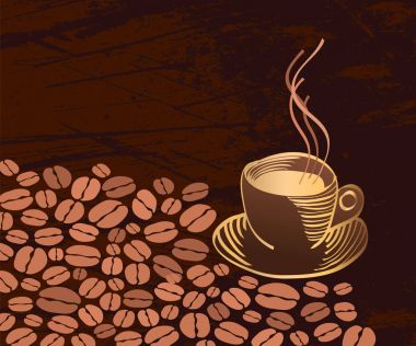 cup of coffee and beans clipart