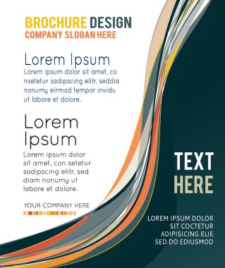 Broşür ya da broşür şürü, soyut renkli tasarım